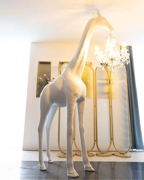 Greetings by Giraffe (White) Floor Lamp with Chandelier
