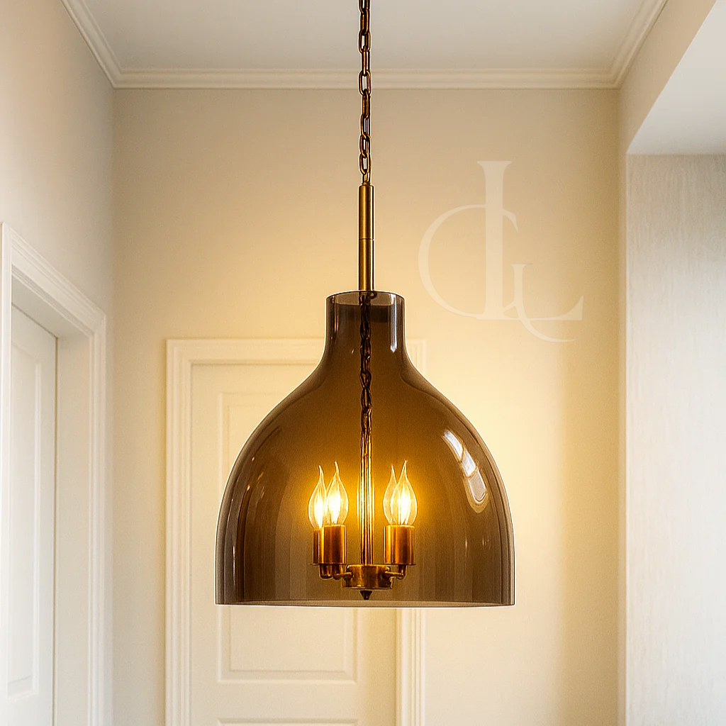 Midnight Silence (Smoke, Glass) Hanging Light