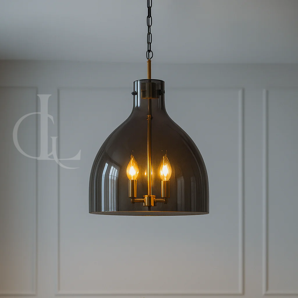 Midnight Silence (Smoke, Glass) Hanging Light