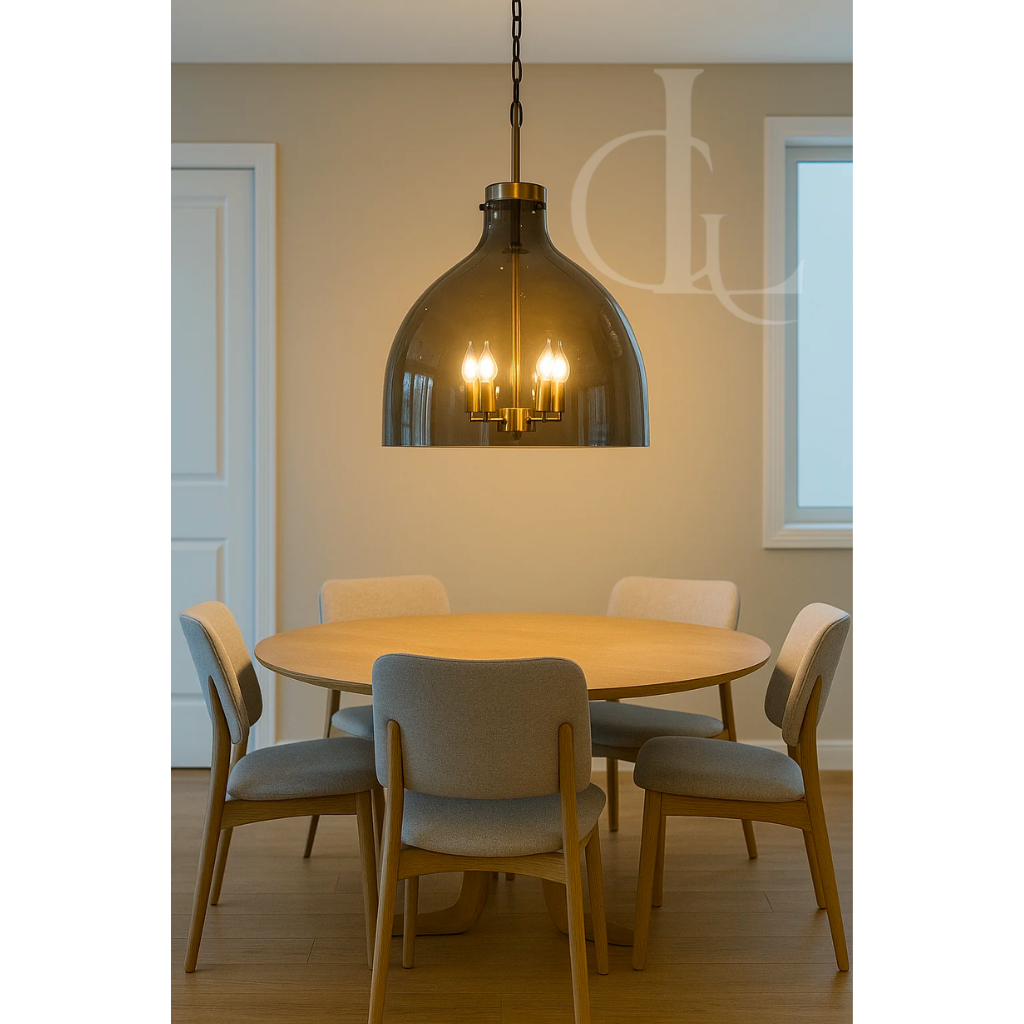 Midnight Silence (Smoke, Glass) Hanging Light