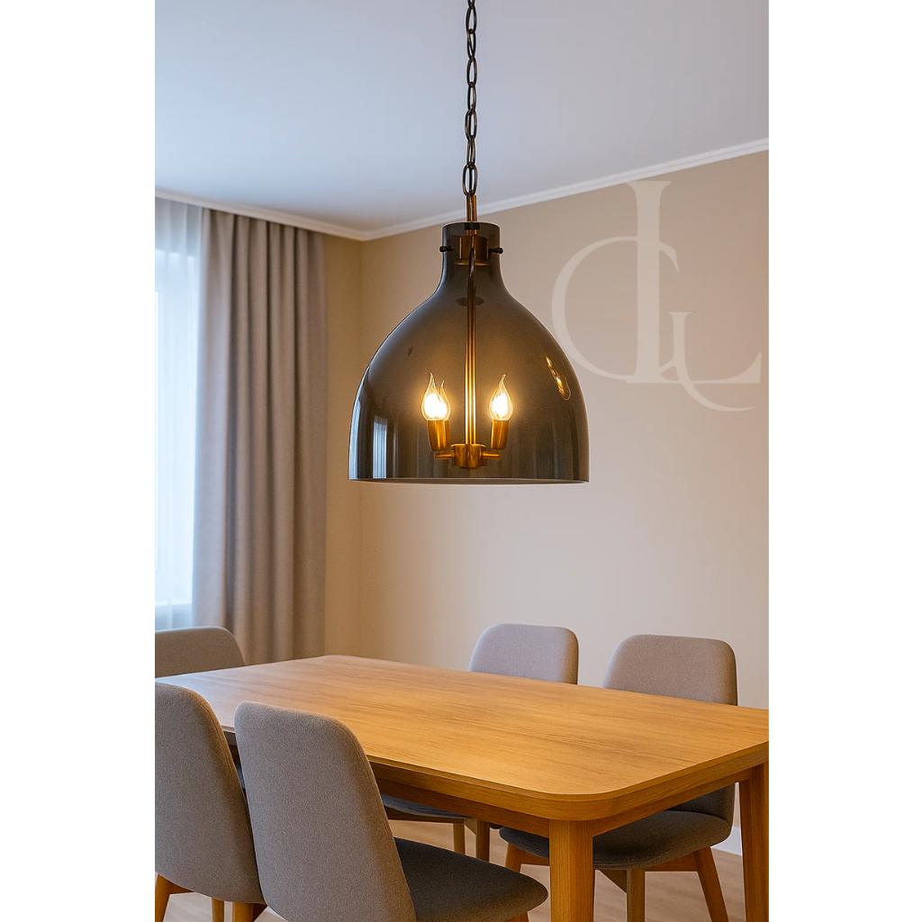 Midnight Silence (Smoke, Glass) Hanging Light