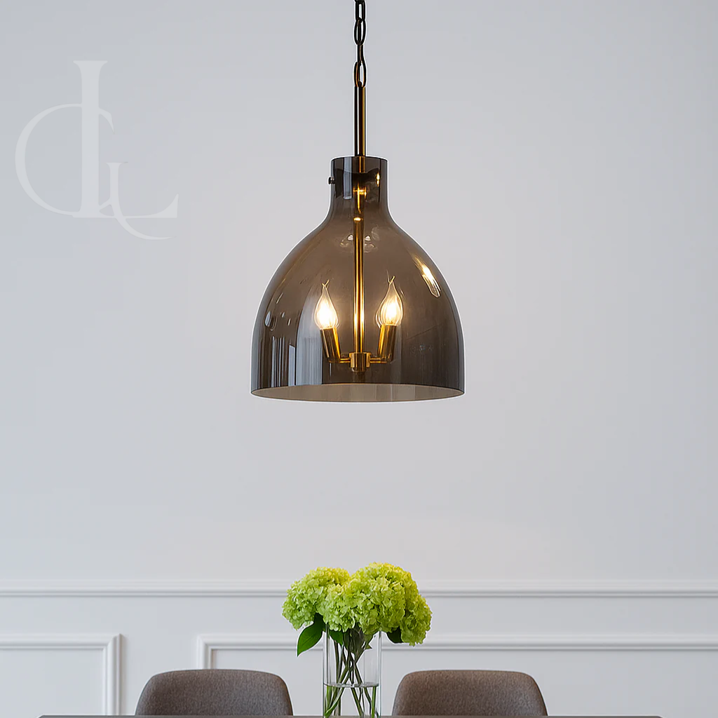 Midnight Silence (Smoke, Glass) Hanging Light