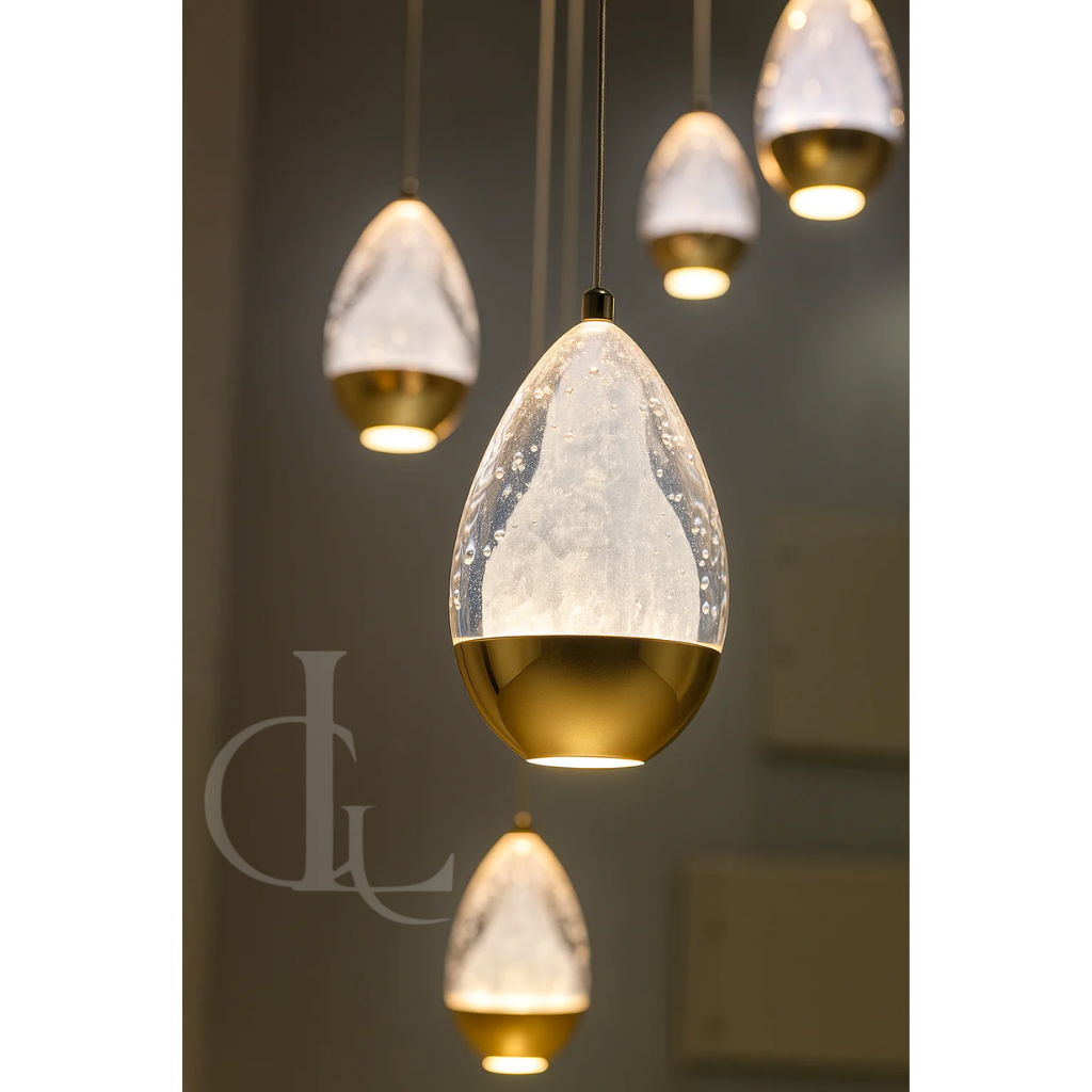 Velora Drop (Glass,Gold) Chandelier