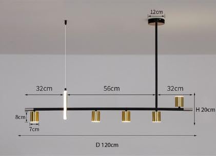 Chandelier Golden Black Six (6) Pendant Light with Warm White Spotlights