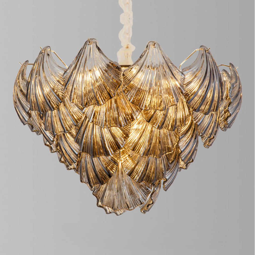 Luxury Smoky Grey Glass Chandelier