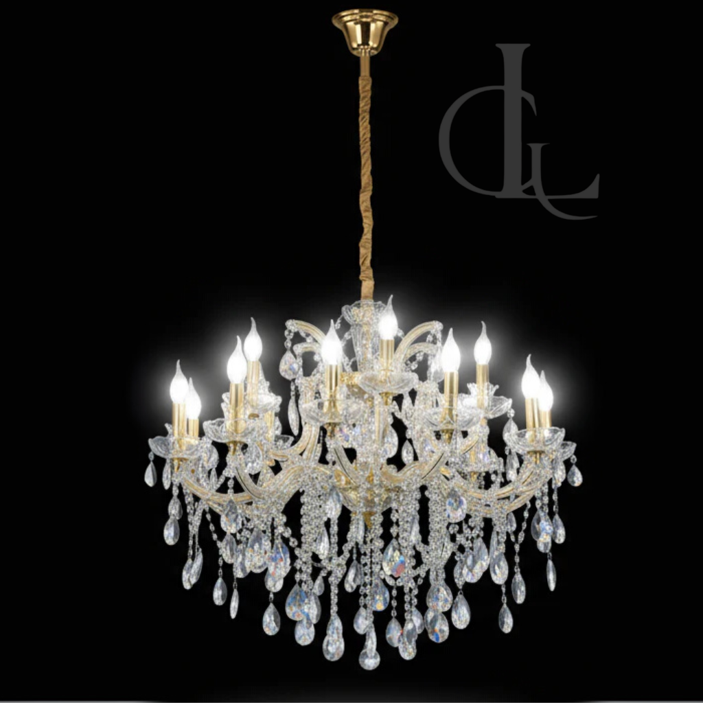 Flames Forever (Gold) Crystal Chandelier