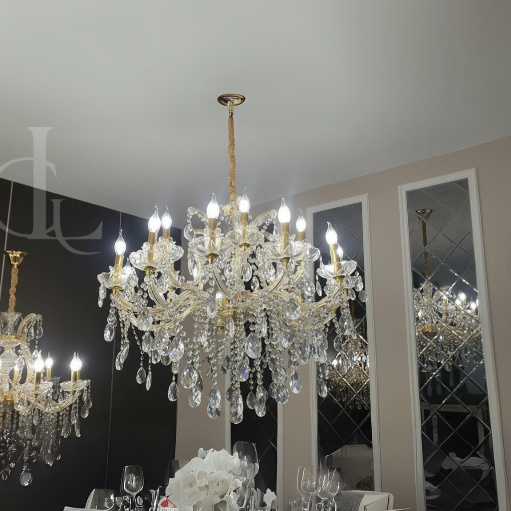 Flames Forever (Gold) Crystal Chandelier