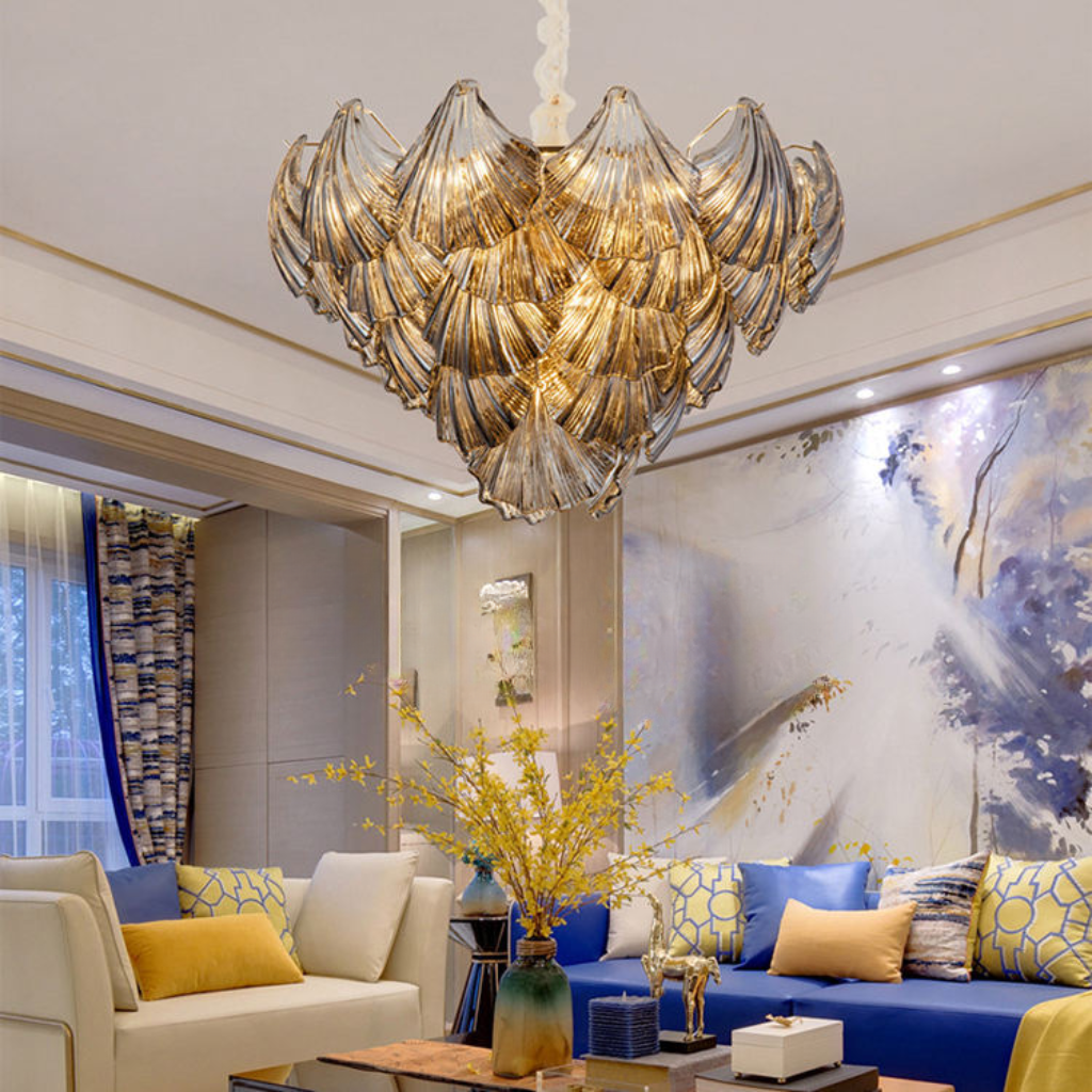 Luxury Smoky Grey Glass Chandelier