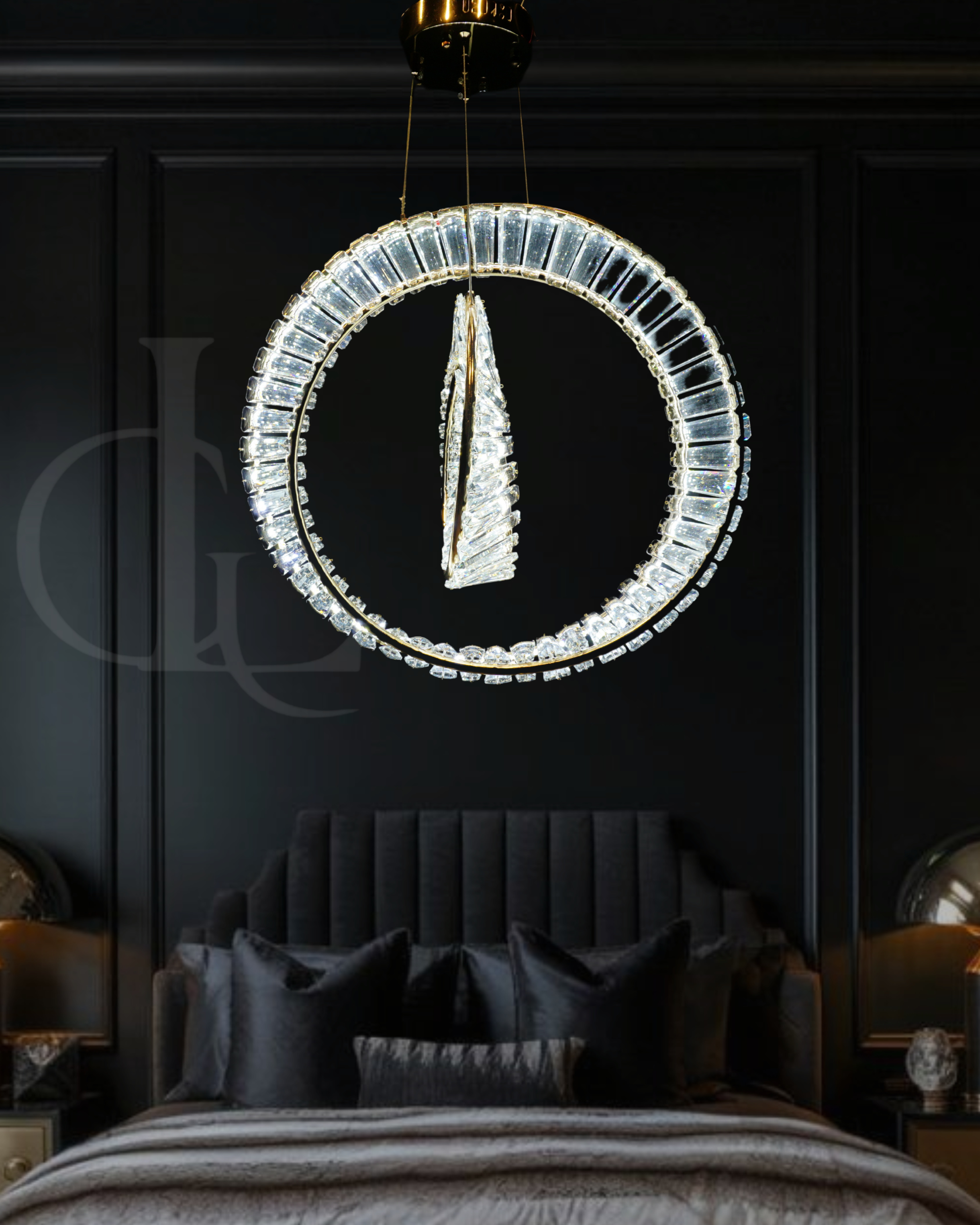 Whirl of Light (Gold, Crystal, LED) Chandelier