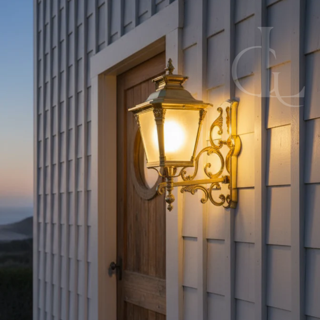Villa Mystery (Gold) Outdoor Wall Light