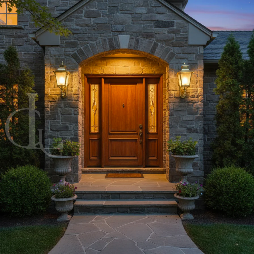 Villa Mystery (Gold) Outdoor Wall Light