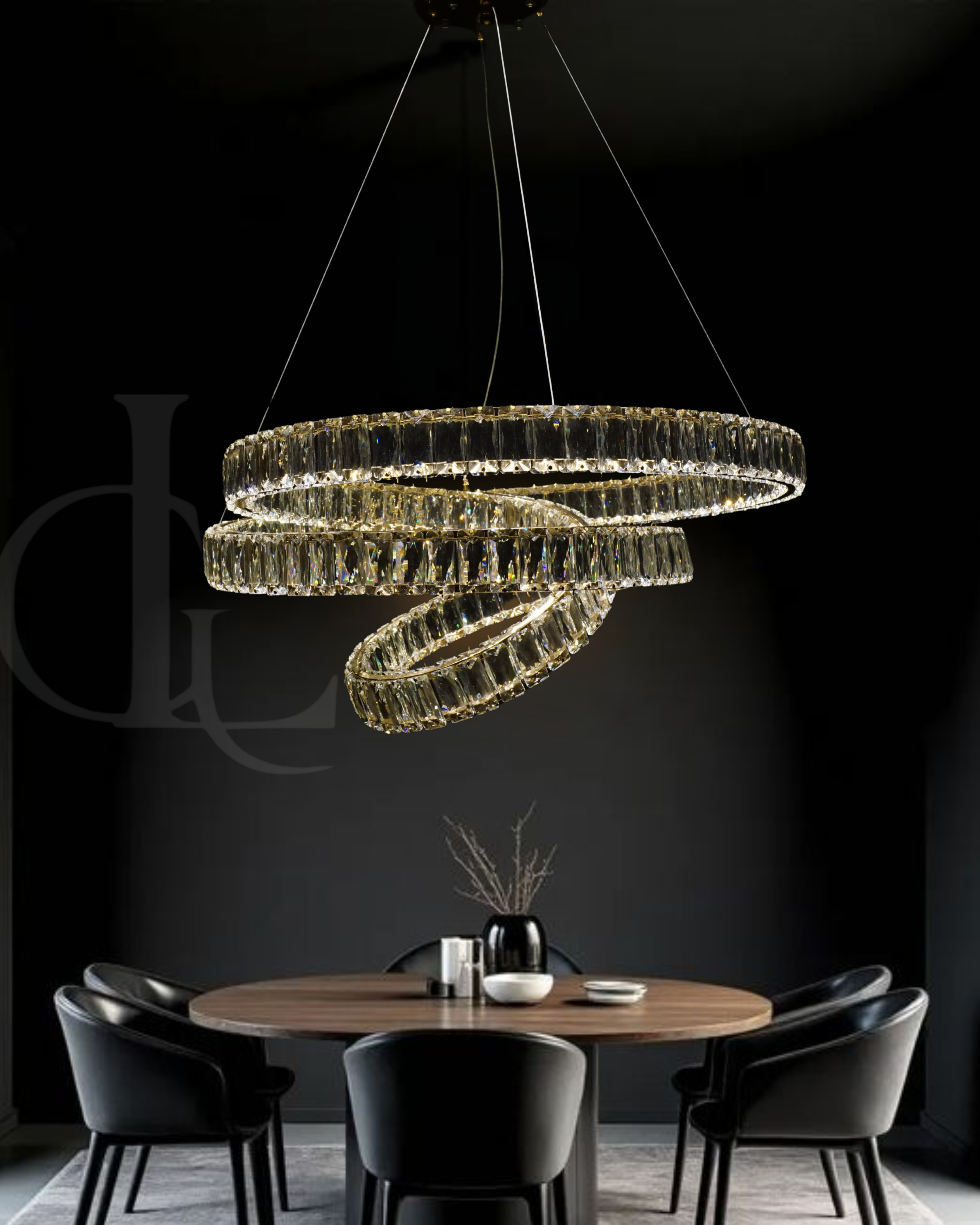 Echo of Lights (Gold, Crystal, LED) Chandelier