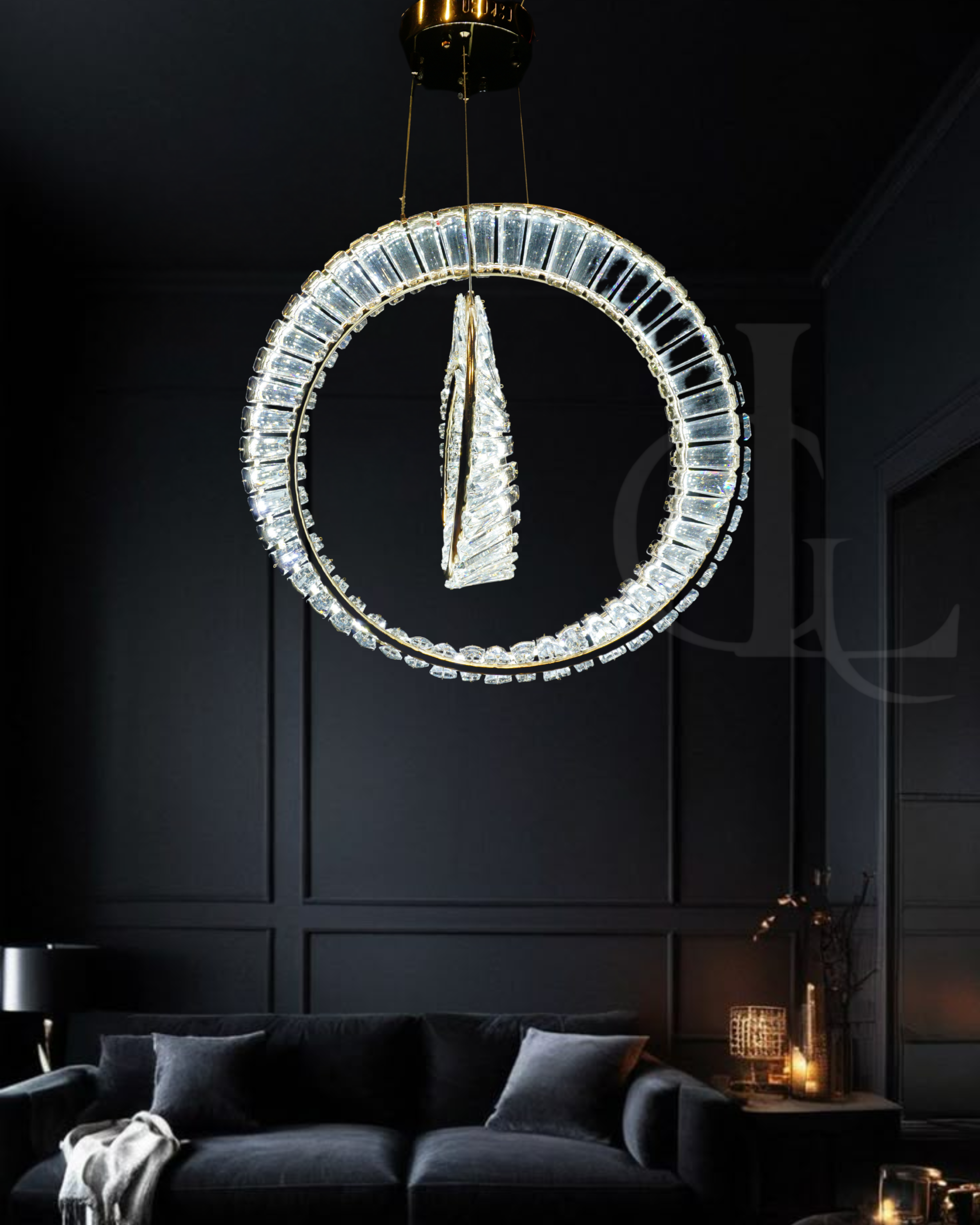 Whirl of Light (Gold, Crystal, LED) Chandelier