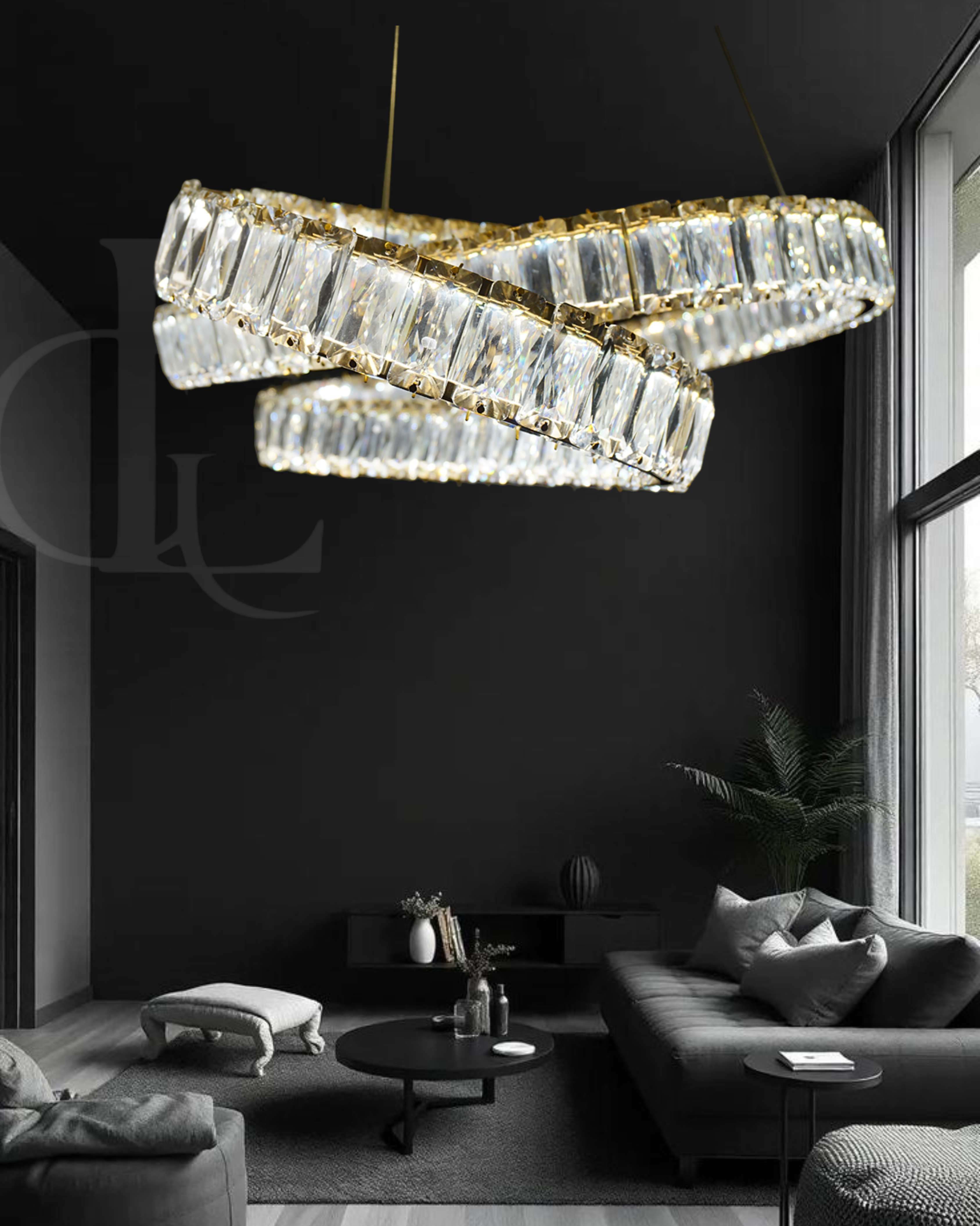 Ethereal Echo (Gold, Crystal, LED) Chandelier