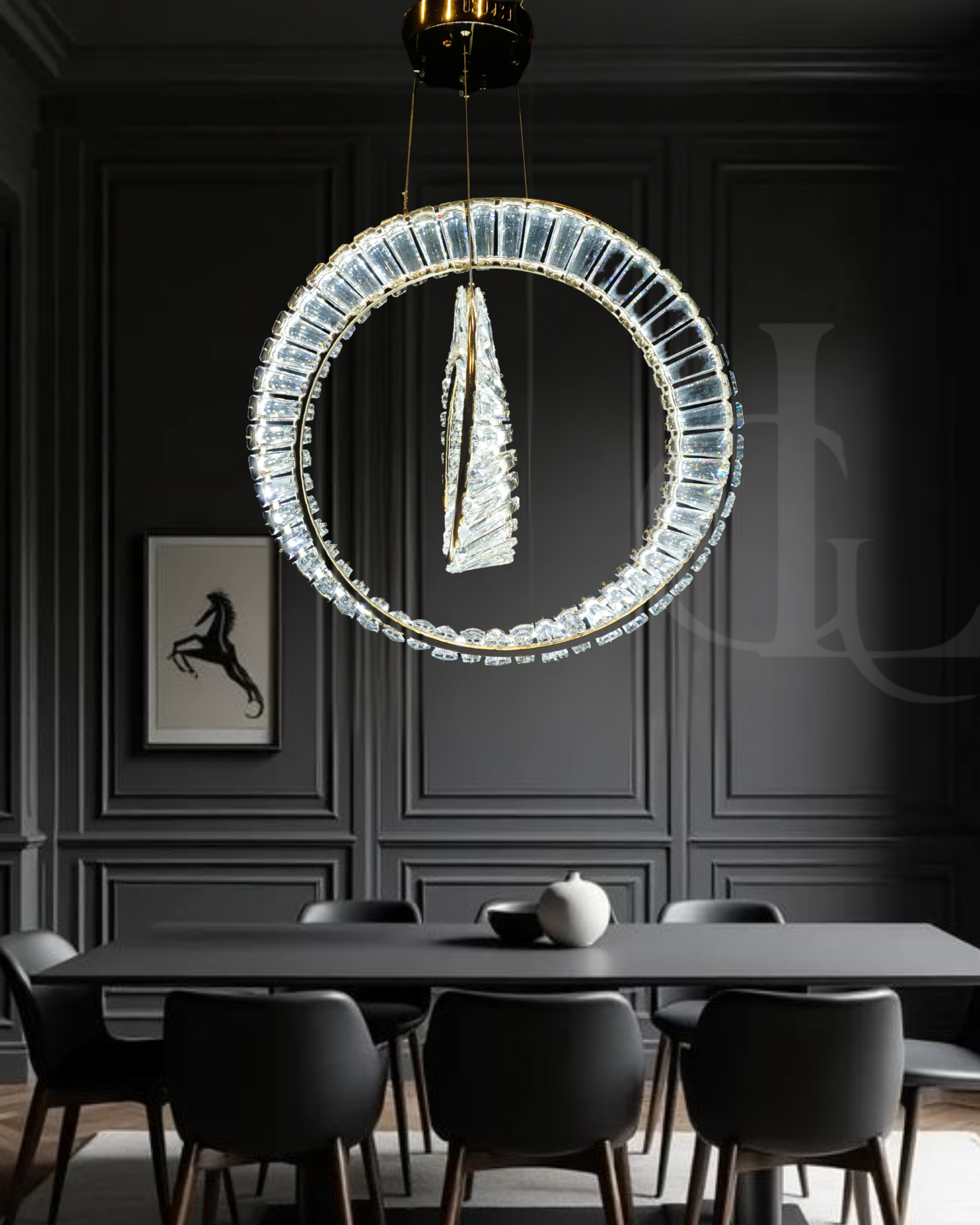 Whirl of Light (Gold, Crystal, LED) Chandelier