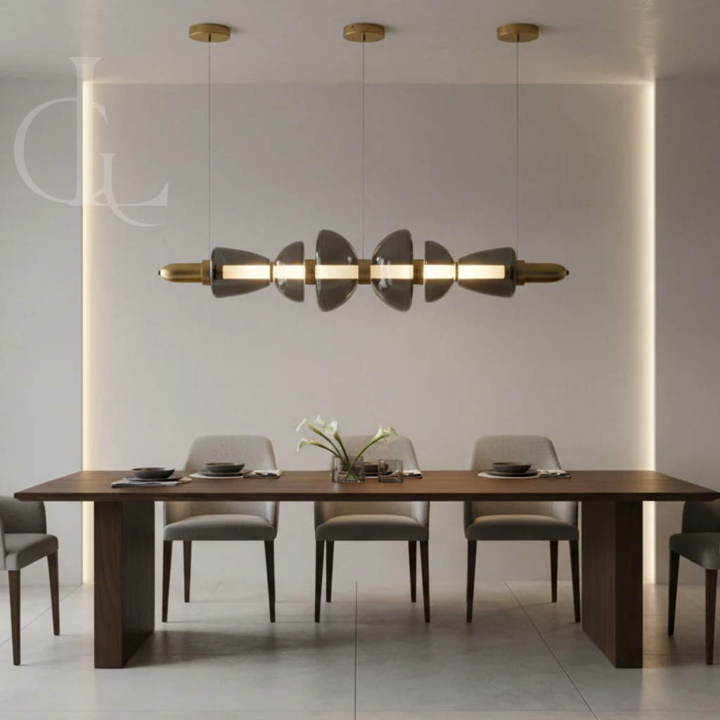 Separating Shadows (Smokey, 1000mm, Gold) Chandelier