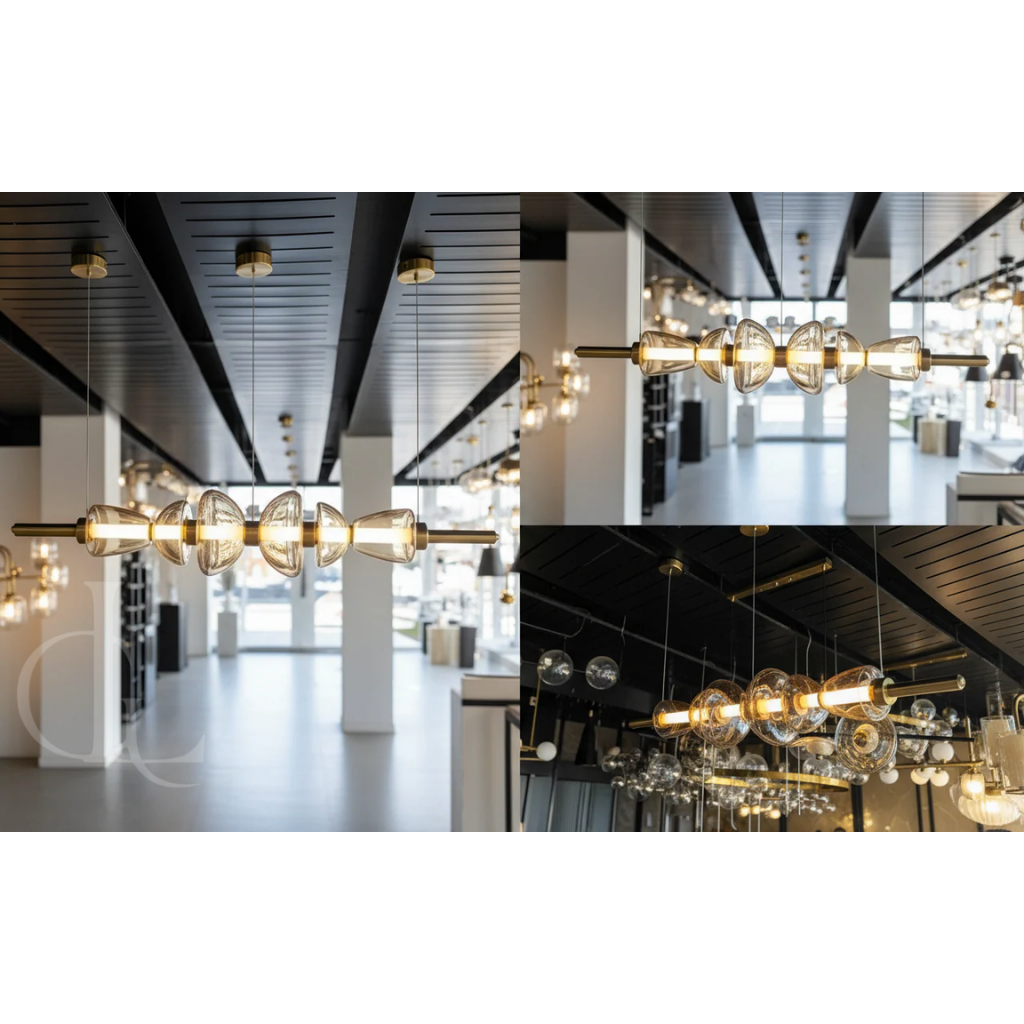 Separating Shadows (Amber, 1100 mm, Glass) Chandelier