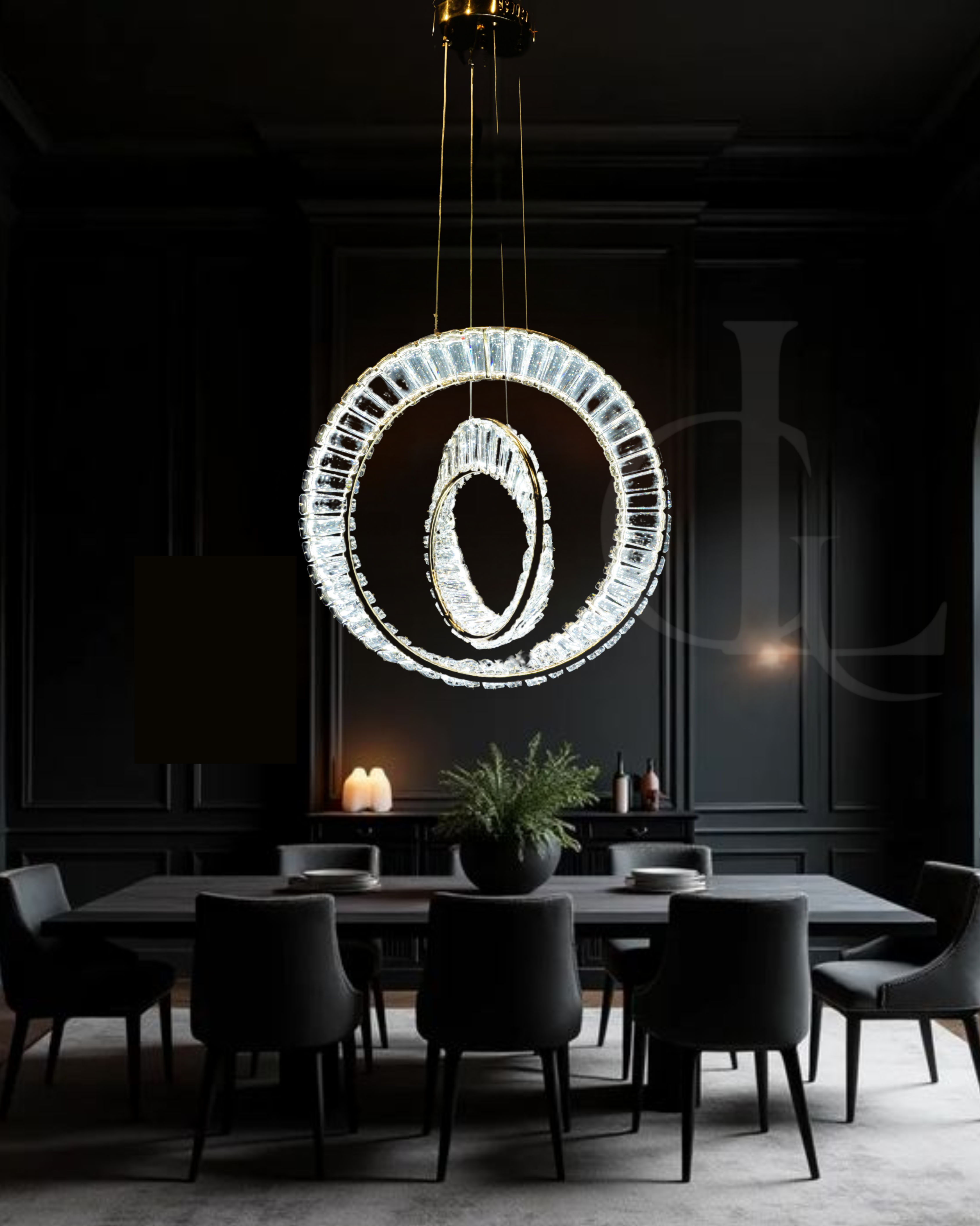 Whirl of Light (Gold, Crystal, LED) Chandelier