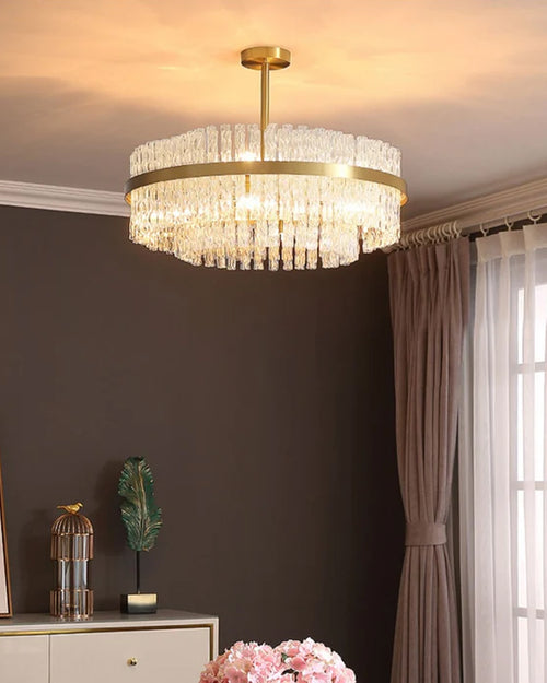 Golden Prism Grystal Chandelier