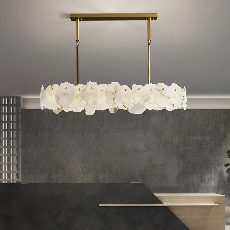 Restaurant Villa bar Alabaster Long Chandelier