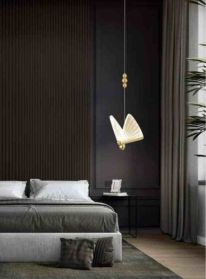 Gold Butterfly Bedside Hanging Pendant Light