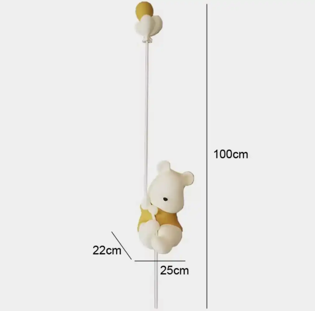 Cartoon Bear Holding Balloon Wall Light- Warm White