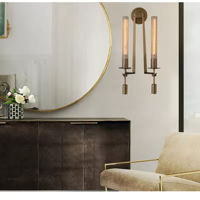 Modern Double Head Gold Wall Light