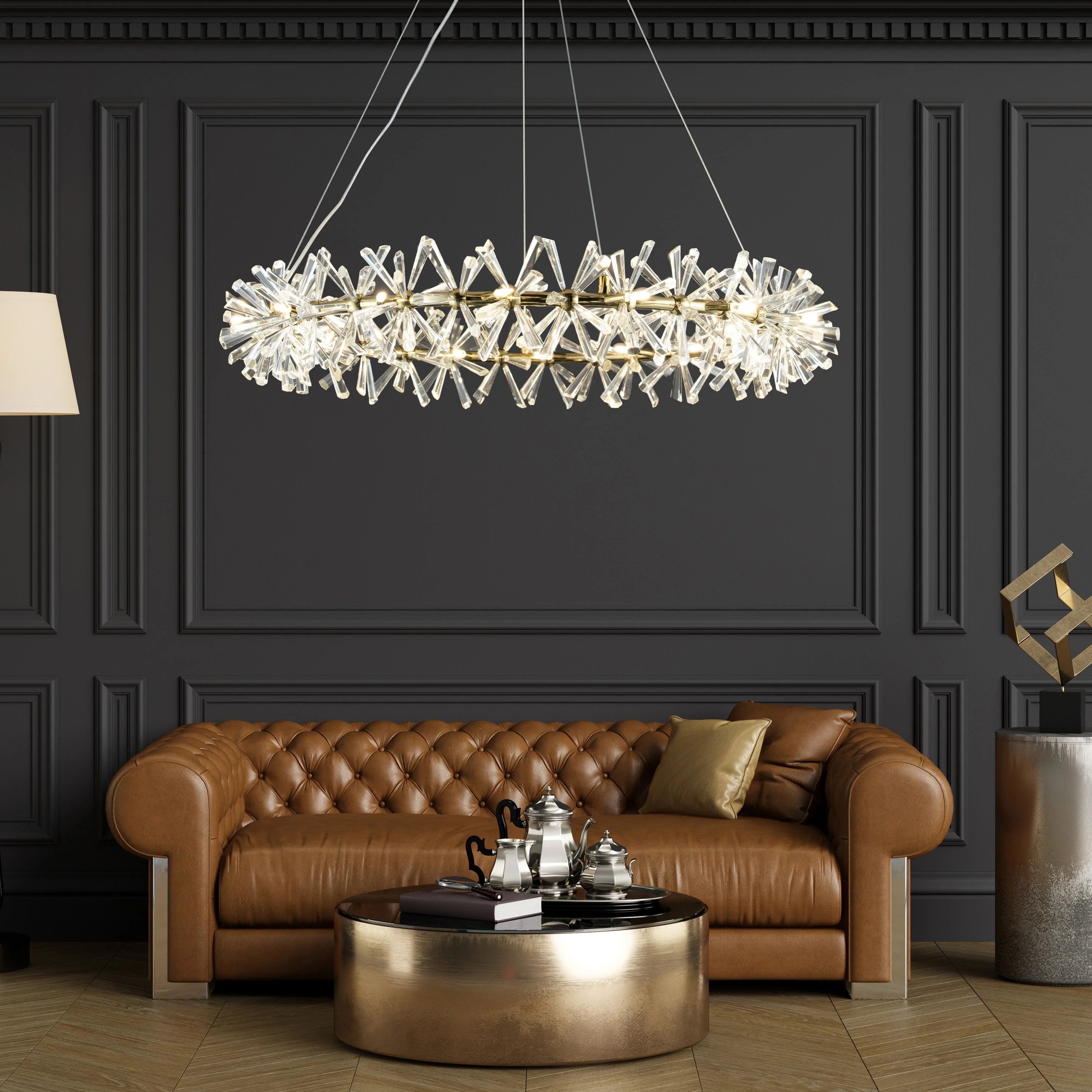Crown In Hall (Gold) Crystal Chandelier