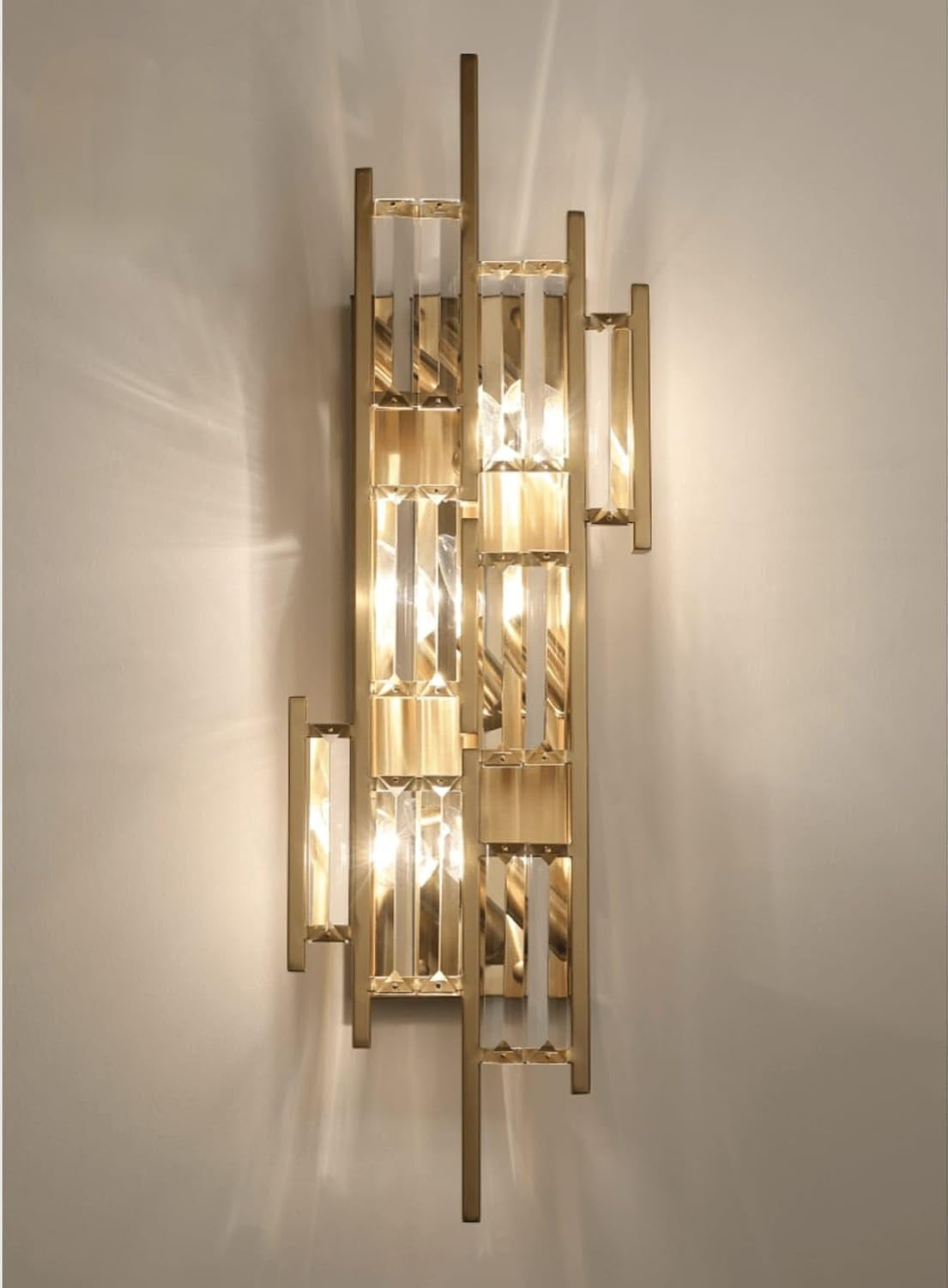 Antique Gold Finish Crystal Vintage Light Wall Lamp