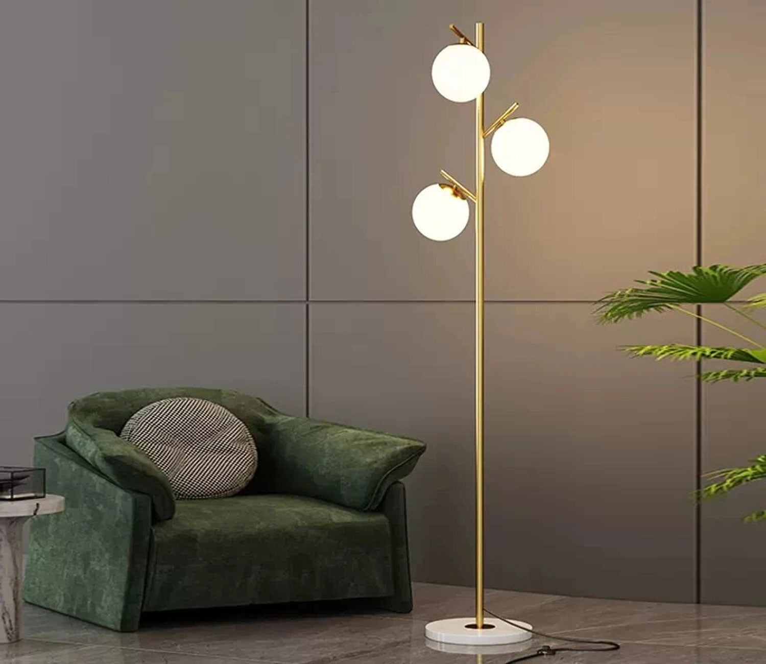 Richard Metal Marble Base Floor Lamp