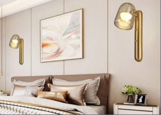 Amber/smoke Glass Wall Light