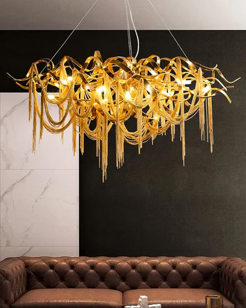 Gold Ribbon Modern Chandelier