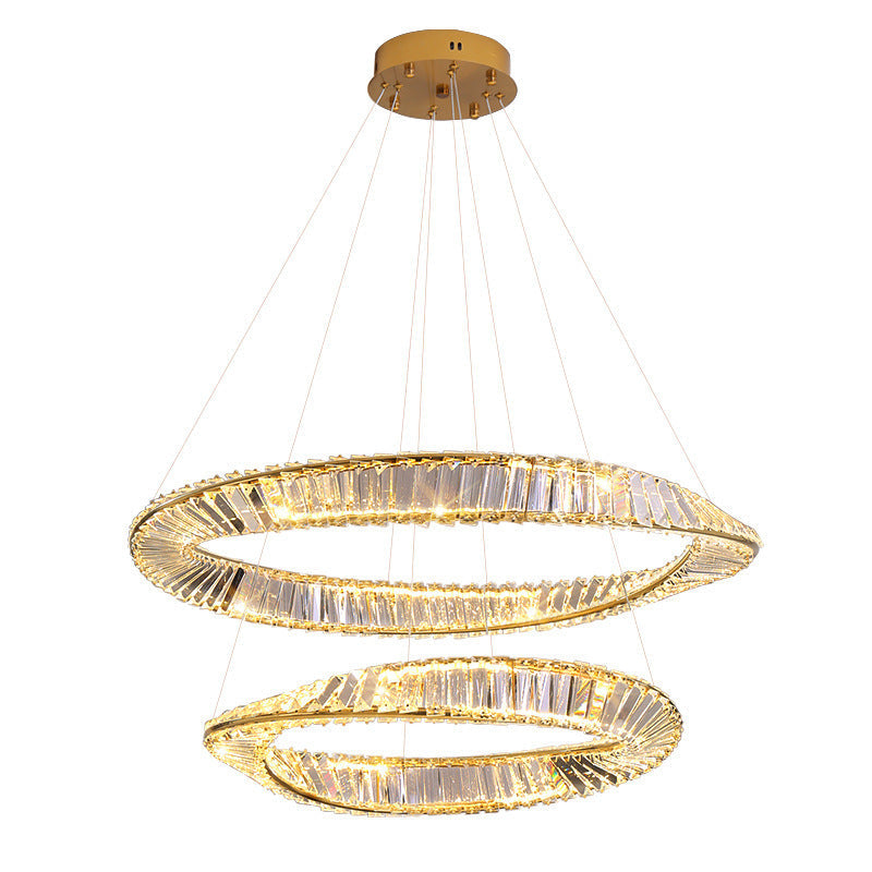 Shimmer Works (Round) Modern Style Crystal Ring Chandelier