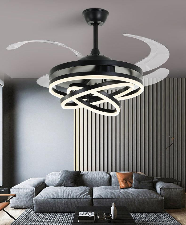 Lustro (Black) Ceiling Fan Chandelier