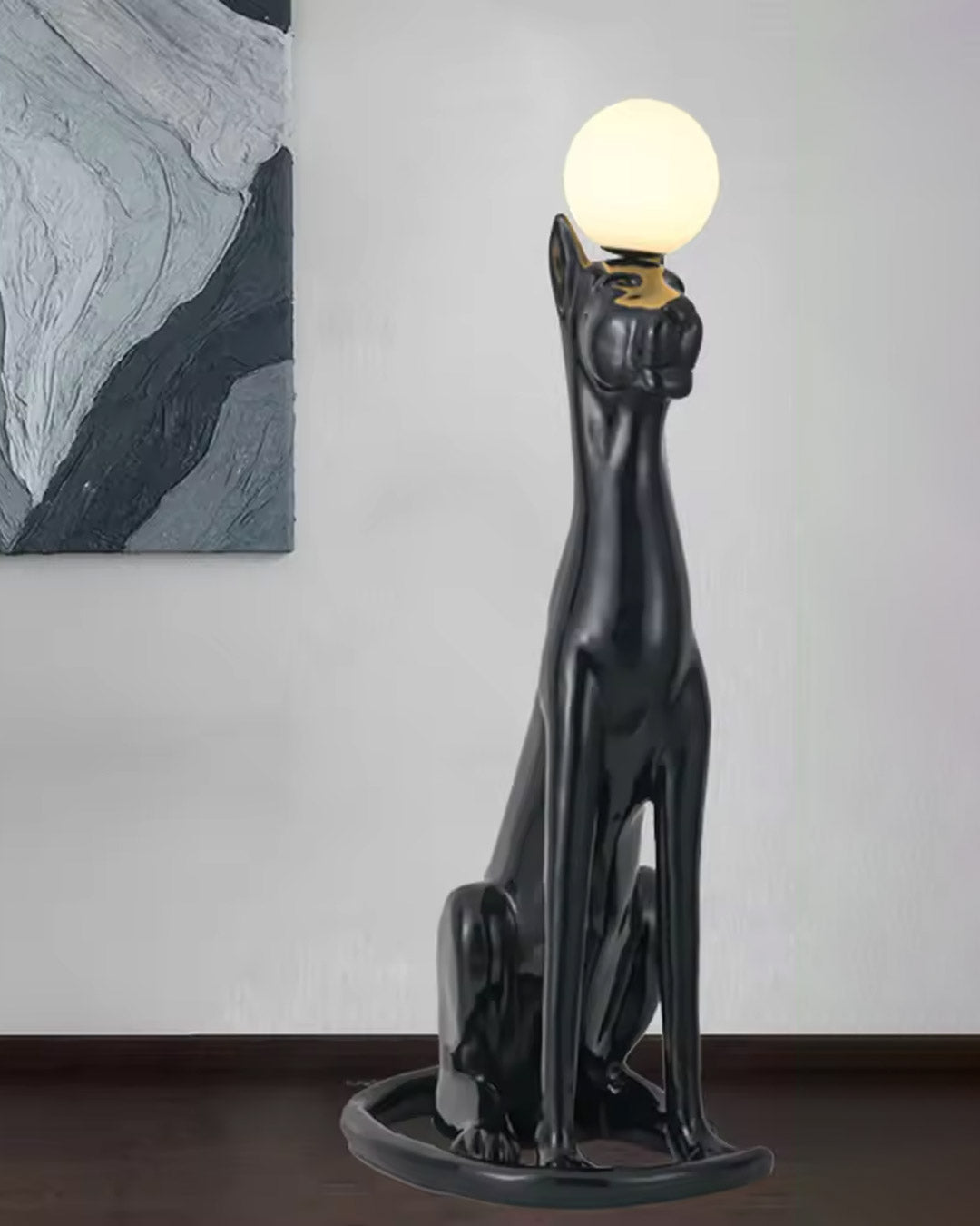 Gold Leopard Novelty Floor Lamp