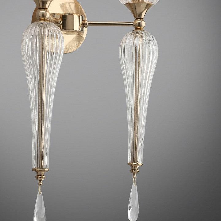 Electroplated Brushed Brass With Fabric Shade Wall Light