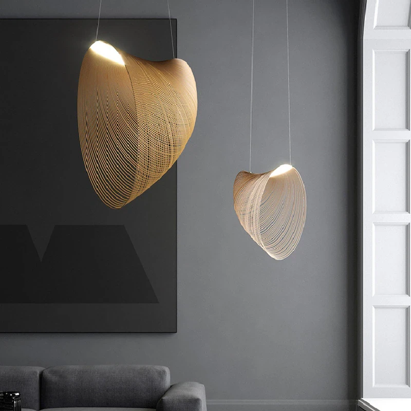 Organic Aesthetics Wood Art Pendant Light