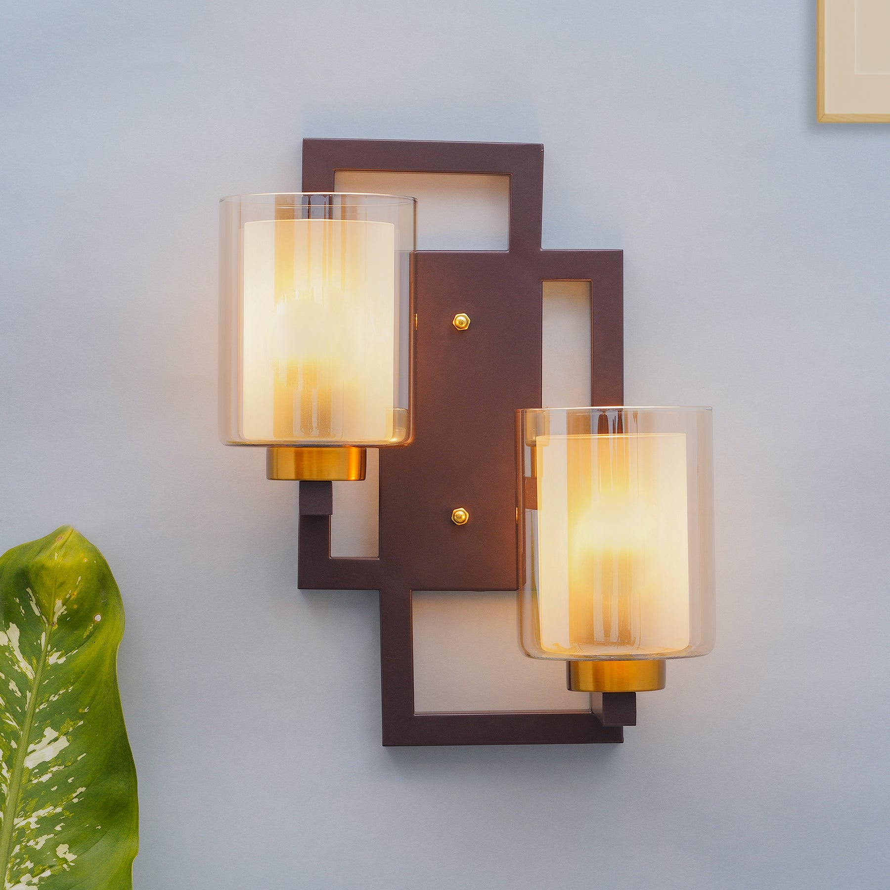 Metal and Glass Wall Light