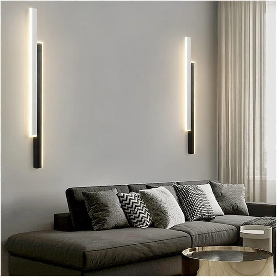 Minimalist Black White Up Down Linear Bar LED Long Wall Light