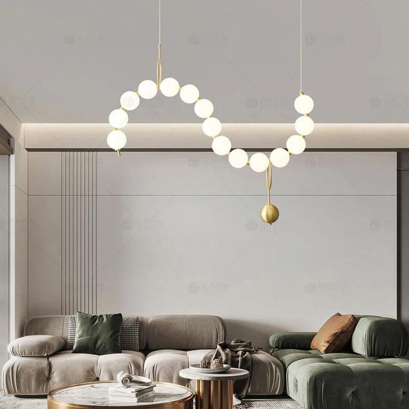 Gold Frosted Globes Chandelier