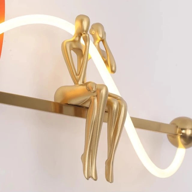 Led Modern Golden Wall Art Light