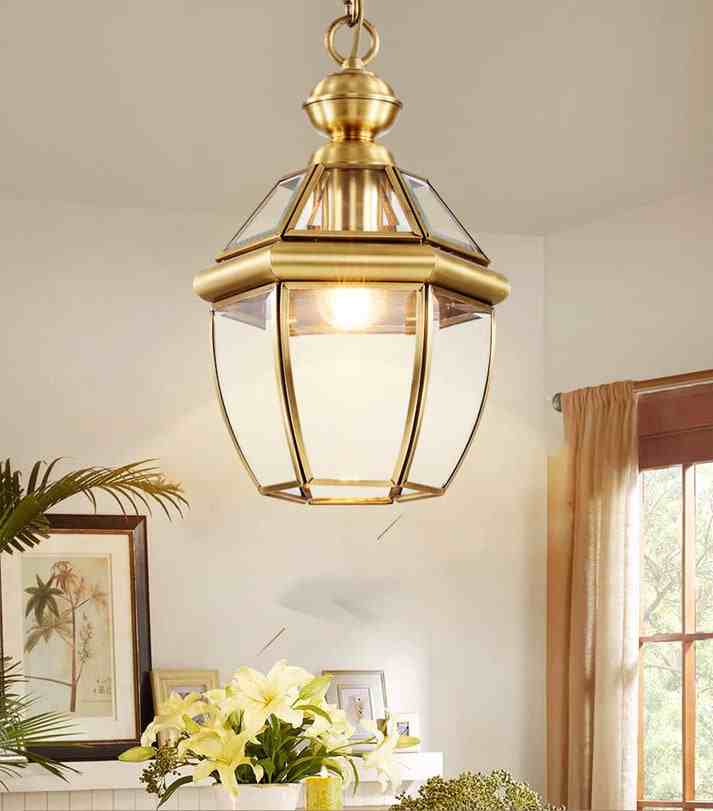 Gold Glass Pendant Light