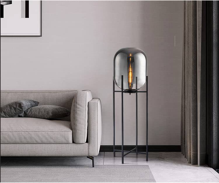 Smokey Glass Floor Lamp