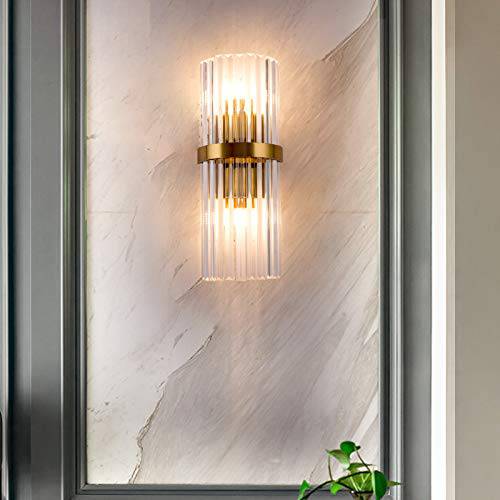 Golden Aura: Crystal Glow Wall Light