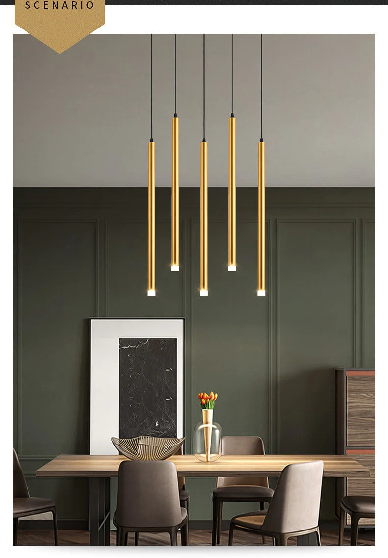 Gold Bloom Cylinder Shape Pendant Light