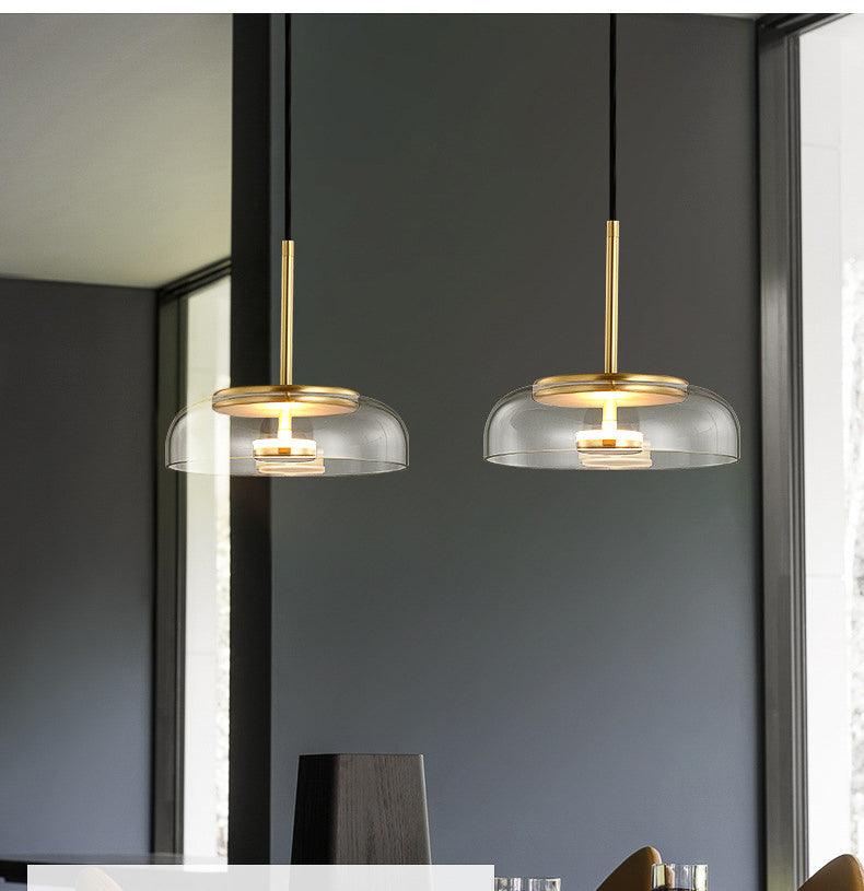 Led Glass Champagne Gold Pendant Lamp