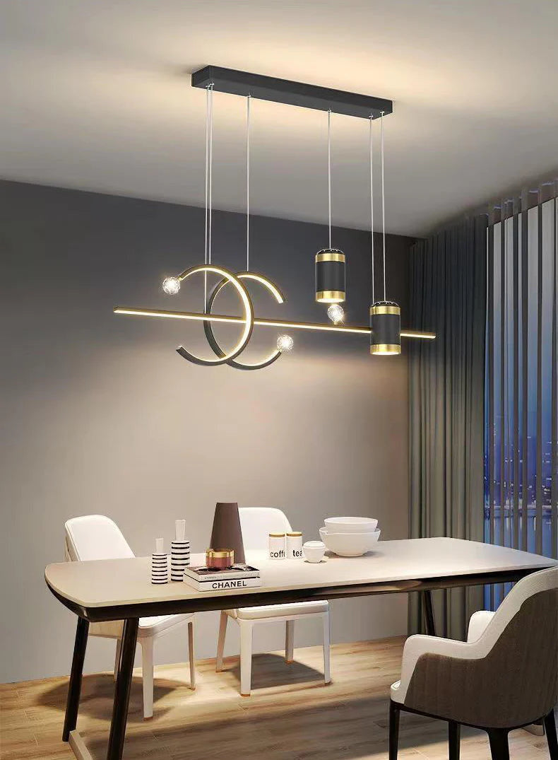 Led Gold Black Body Linear Led Chandelier
