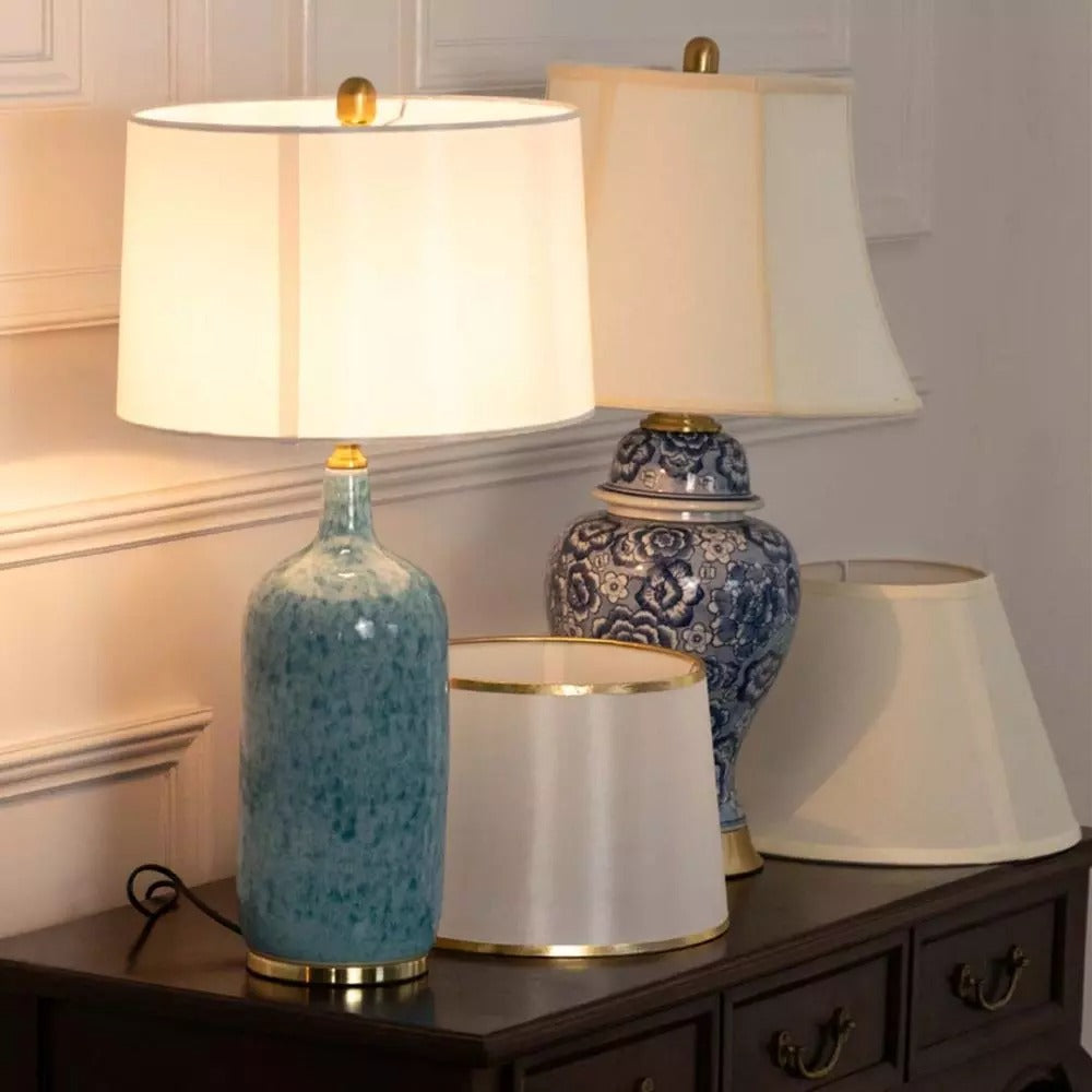 Ocean Breeze Ceramic Table Lamp with White Shade