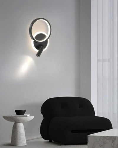 Round LED Spot Wall LIght - Black
