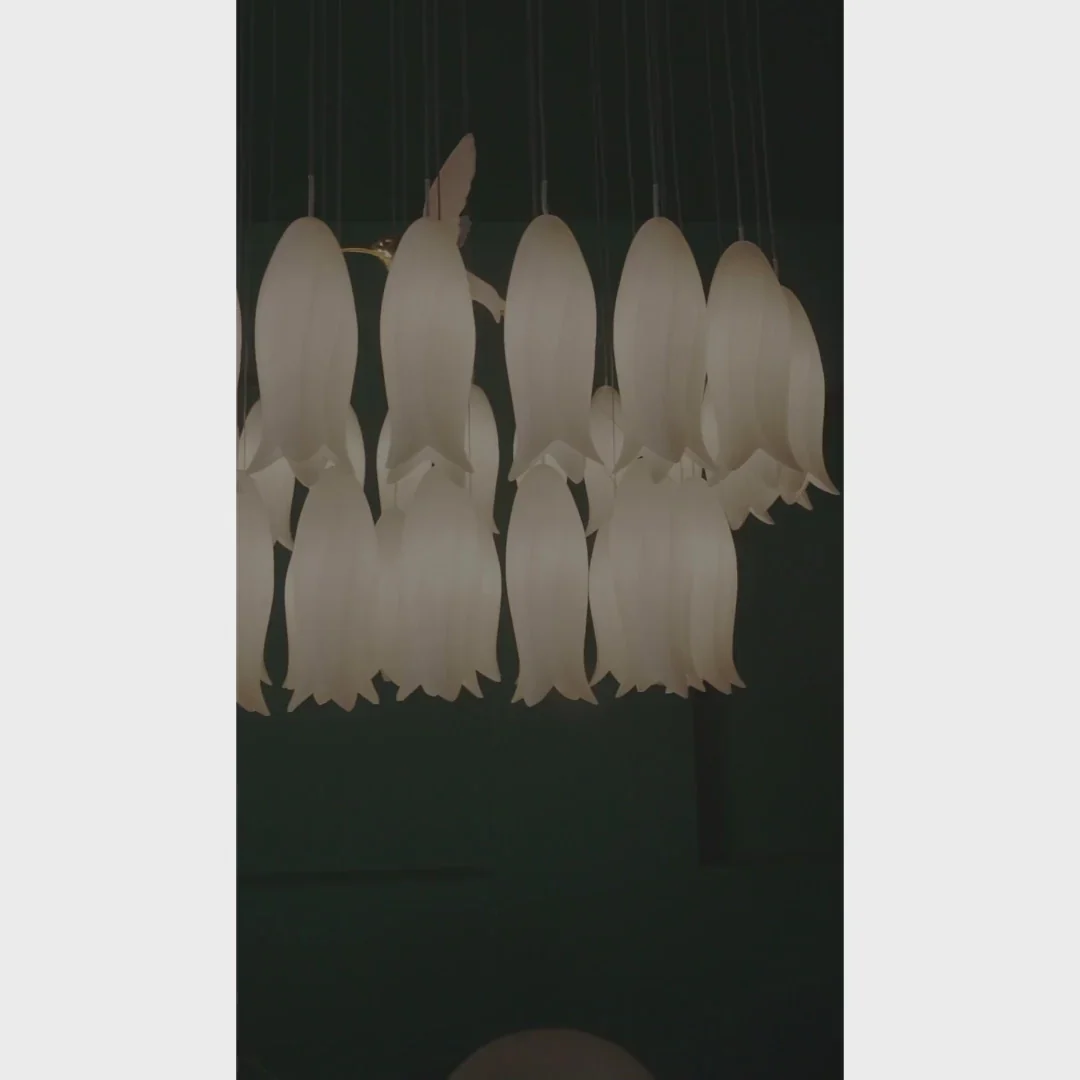 Petal Pirouette 'n' Tulip Falls Chandelier Vertical Style